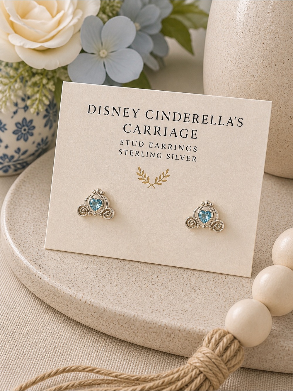 Disney Cinderella’s Carriage Stud Earrings Sterling Silver